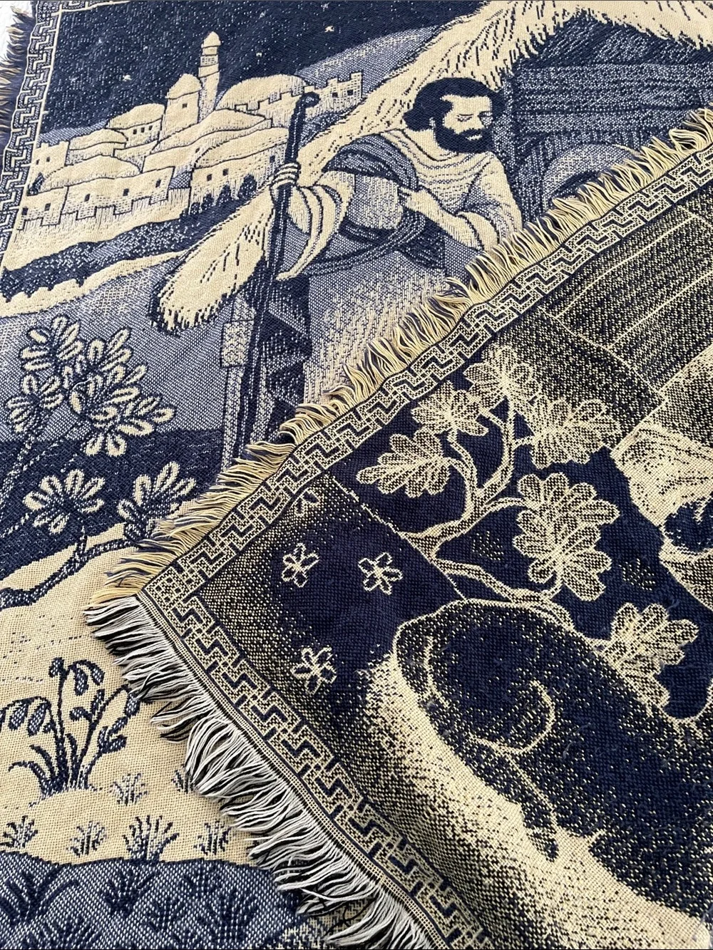Christmas throw blanket blue